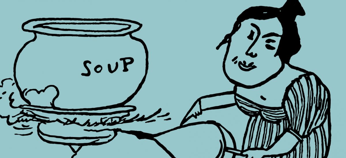 Soupe au poulet, orzo, épices et citron