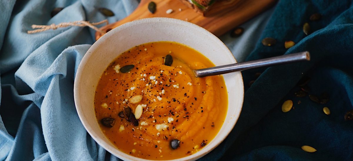 Soupe de courge musquée (ou citrouille)  à l&rsquo;orange et au gingembre