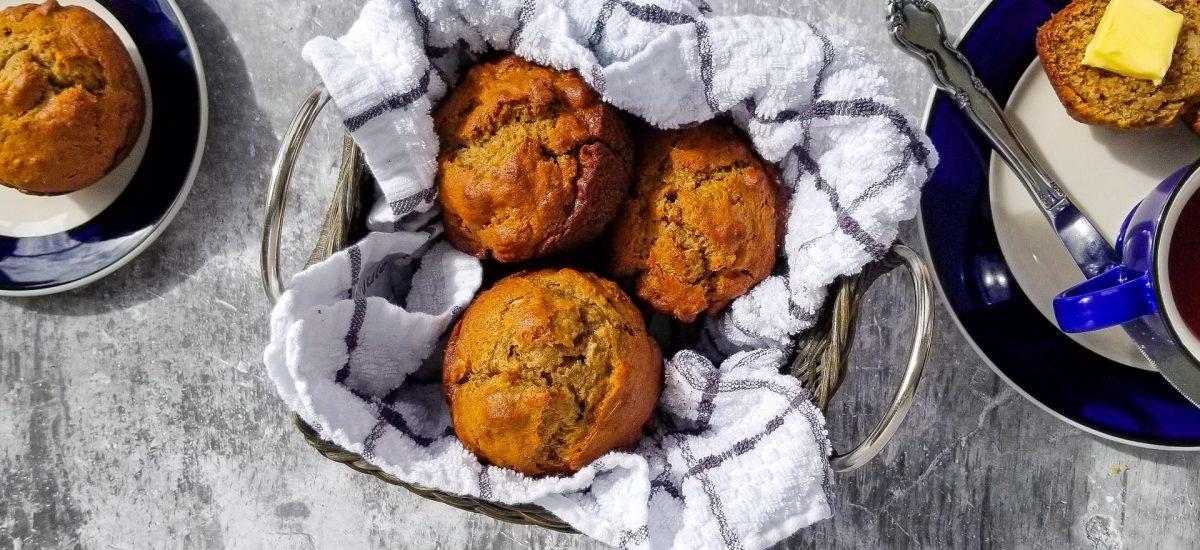 Muffins aux poires, seigle, orange et anis